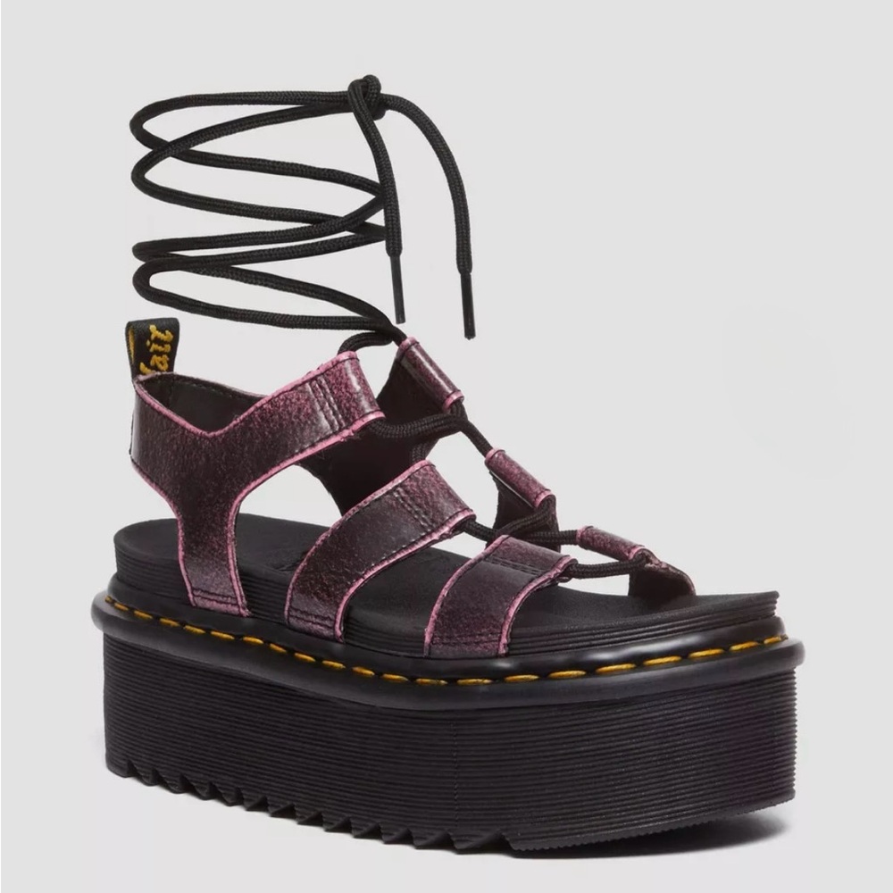Dr. Marten Nartilla Purple Flatform Sandals Size 10 - Picture 3 of 16